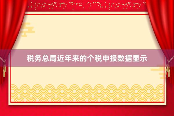 税务总局近年来的个税申报数据显示