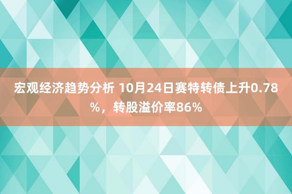 宏观经济趋势分析 10月24日赛特转债上升0.78%，转股溢价率86%