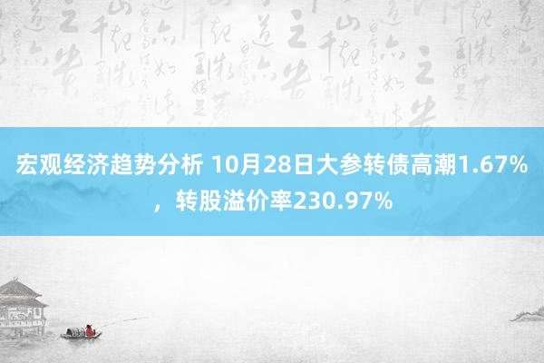 宏观经济趋势分析 10月28日大参转债高潮1.67%，转股溢价率230.97%