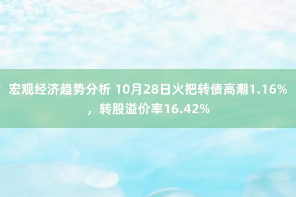 宏观经济趋势分析 10月28日火把转债高潮1.16%，转股溢价率16.42%