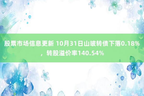 股票市场信息更新 10月31日山玻转债下落0.18%，转股溢价率140.54%