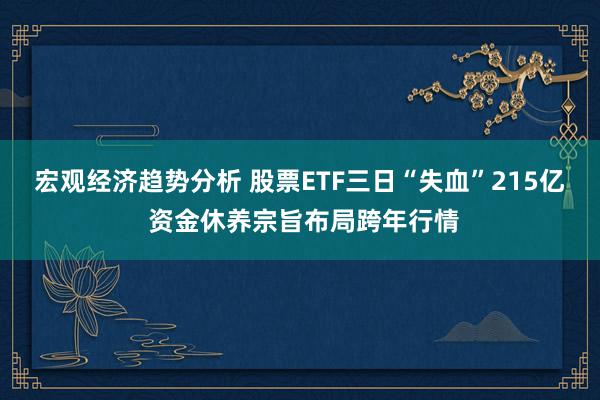 宏观经济趋势分析 股票ETF三日“失血”215亿 资金休养宗旨布局跨年行情