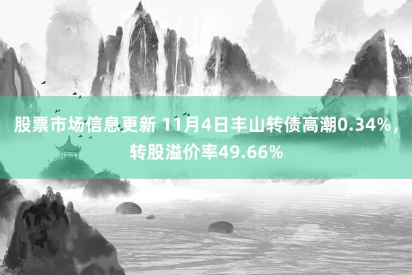 股票市场信息更新 11月4日丰山转债高潮0.34%，转股溢价率49.66%