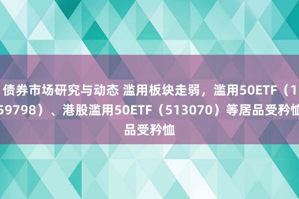 债券市场研究与动态 滥用板块走弱，滥用50ETF（159798）、港股滥用50ETF（513070）等居品受矜恤