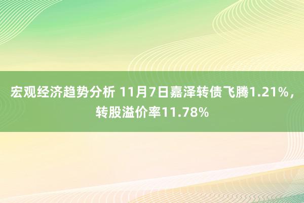 宏观经济趋势分析 11月7日嘉泽转债飞腾1.21%，转股溢价率11.78%