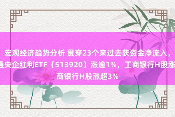 宏观经济趋势分析 贯穿23个来过去获资金净流入，港股通央企红利ETF（513920）涨逾1%，工商银行H股涨超3%