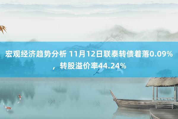 宏观经济趋势分析 11月12日联泰转债着落0.09%，转股溢价率44.24%