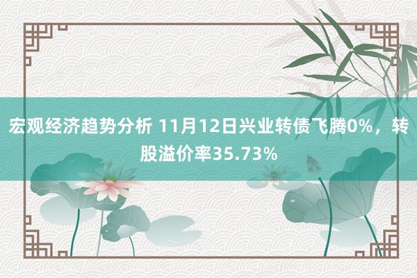 宏观经济趋势分析 11月12日兴业转债飞腾0%，转股溢价率35.73%