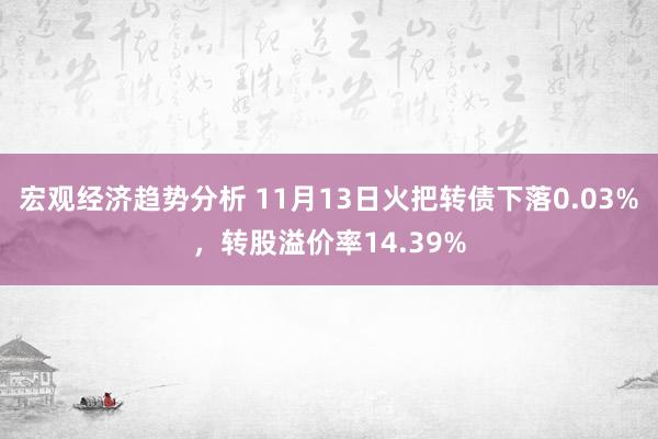 宏观经济趋势分析 11月13日火把转债下落0.03%，转股溢价率14.39%