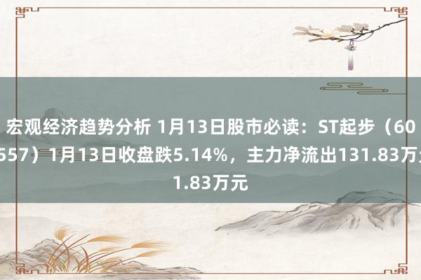 宏观经济趋势分析 1月13日股市必读：ST起步（603557）1月13日收盘跌5.14%，主力净流出131.83万元