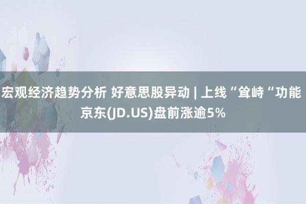 宏观经济趋势分析 好意思股异动 | 上线“耸峙“功能 京东(JD.US)盘前涨逾5%