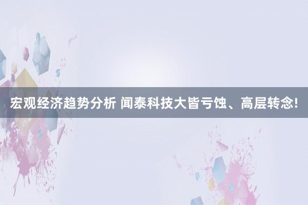 宏观经济趋势分析 闻泰科技大皆亏蚀、高层转念!