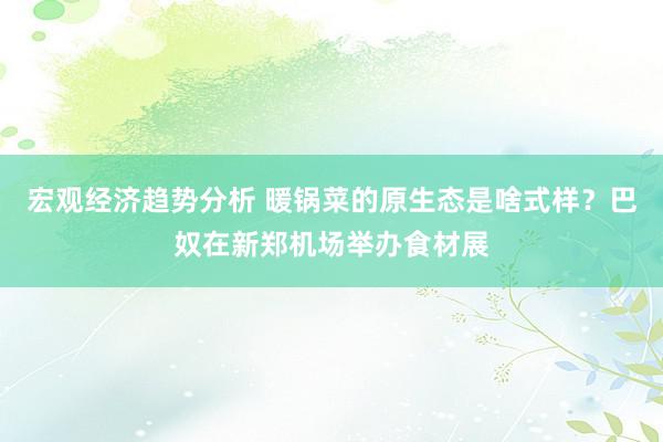 宏观经济趋势分析 暖锅菜的原生态是啥式样？巴奴在新郑机场举办食材展