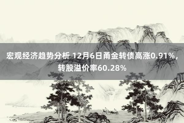 宏观经济趋势分析 12月6日甬金转债高涨0.91%，转股溢价率60.28%