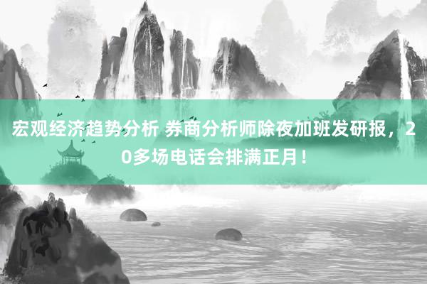 宏观经济趋势分析 券商分析师除夜加班发研报，20多场电话会排满正月！