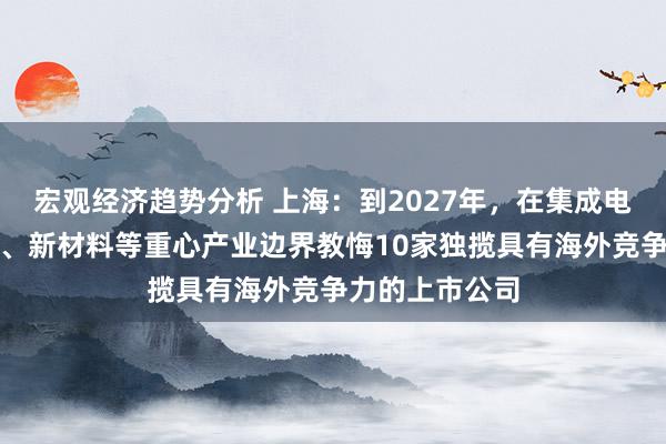 宏观经济趋势分析 上海：到2027年，在集成电路、生物医药、新材料等重心产业边界教悔10家独揽具有海外竞争力的上市公司