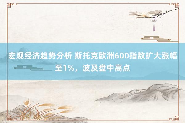 宏观经济趋势分析 斯托克欧洲600指数扩大涨幅至1%，波及盘中高点