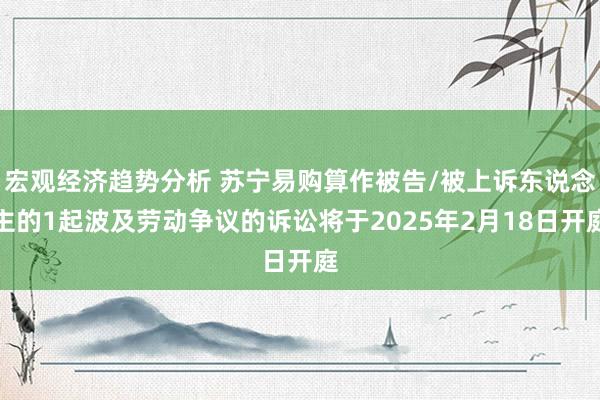 宏观经济趋势分析 苏宁易购算作被告/被上诉东说念主的1起波及劳动争议的诉讼将于2025年2月18日开庭