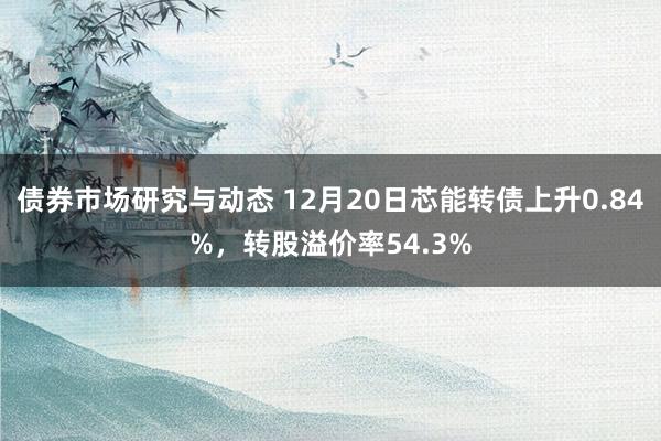 债券市场研究与动态 12月20日芯能转债上升0.84%，转股溢价率54.3%