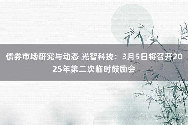 债券市场研究与动态 光智科技：3月5日将召开2025年第二次临时鼓励会