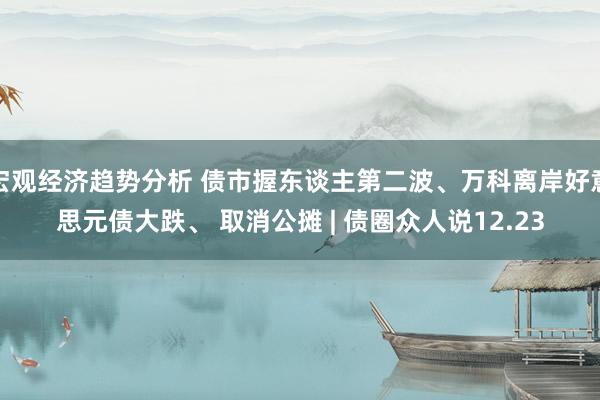 宏观经济趋势分析 债市握东谈主第二波、万科离岸好意思元债大跌、 取消公摊 | 债圈众人说12.23