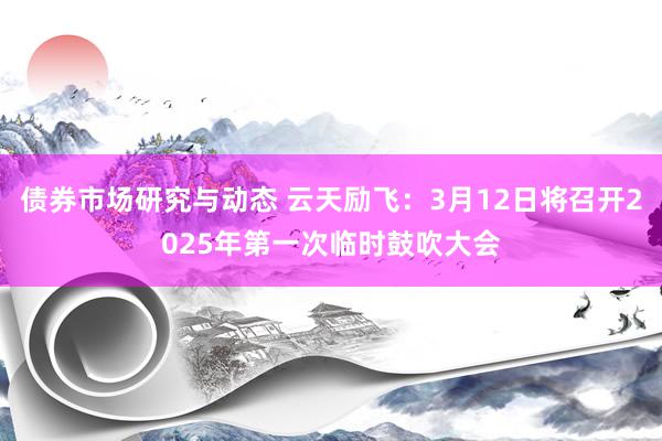 债券市场研究与动态 云天励飞：3月12日将召开2025年第一次临时鼓吹大会