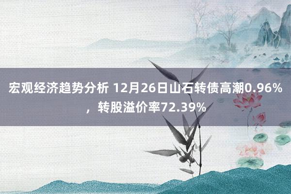 宏观经济趋势分析 12月26日山石转债高潮0.96%，转股溢价率72.39%