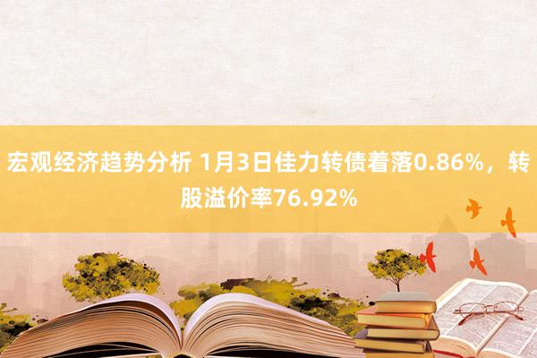 宏观经济趋势分析 1月3日佳力转债着落0.86%，转股溢价率76.92%