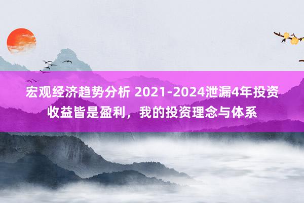 宏观经济趋势分析 2021-2024泄漏4年投资收益皆是盈利，我的投资理念与体系